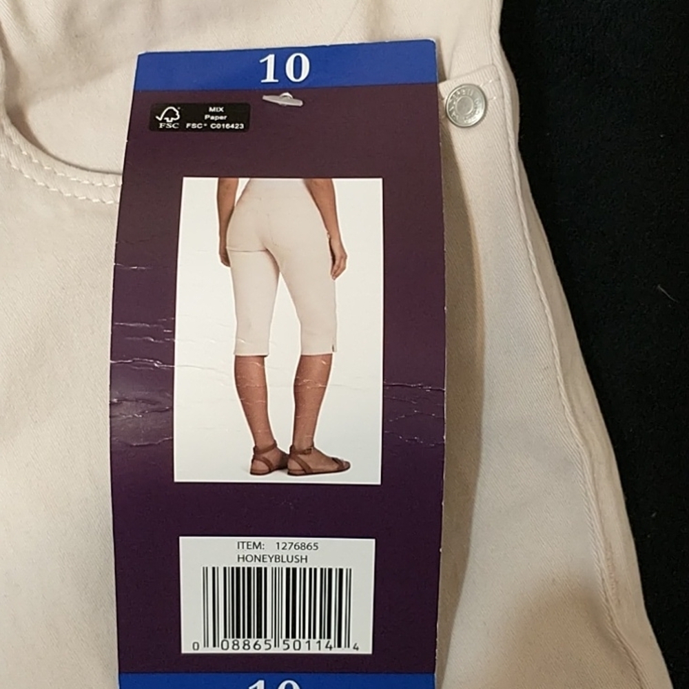 Gloria Vanderbilt Mid rise avery Clam Digger light pink pants women size 10 - Picture 6 of 8
